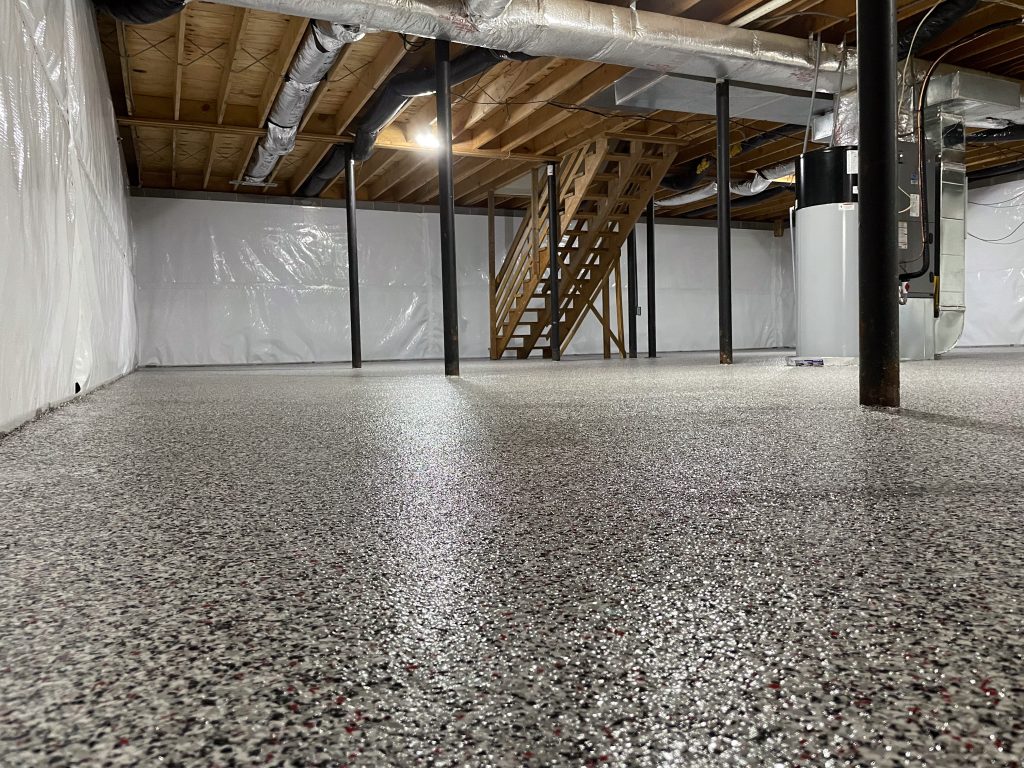 Basement flake floor